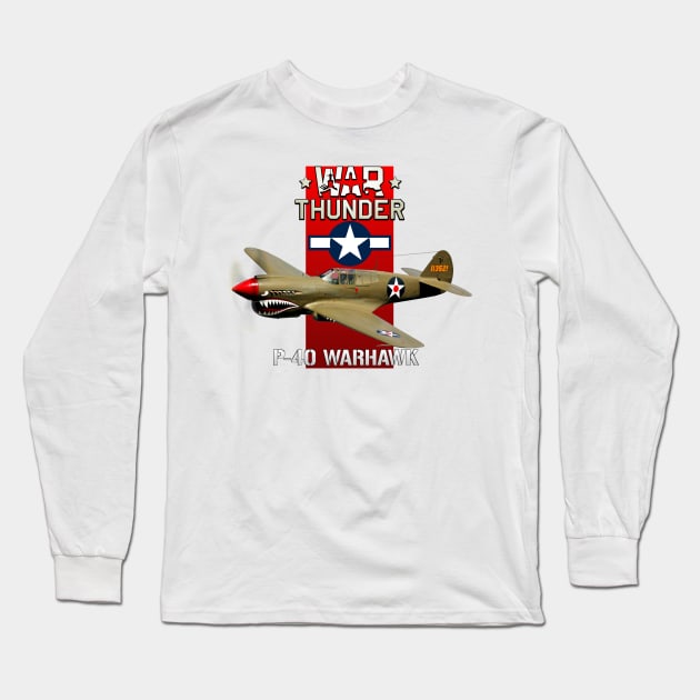 P-40 Warhawk Long Sleeve T-Shirt by MilMerchant